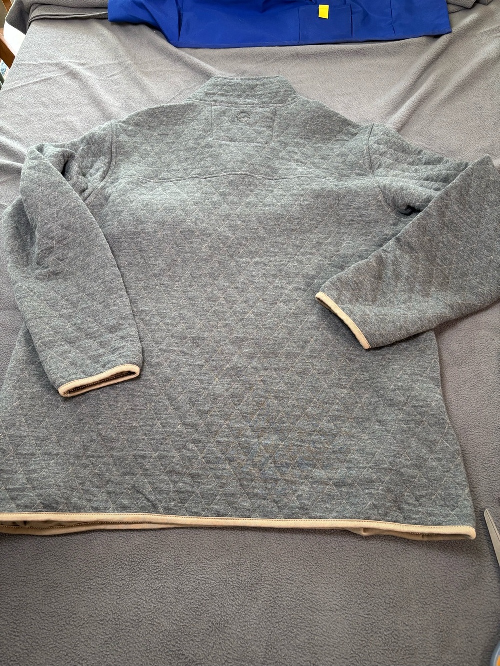 Magellan Outdoors XL Classic Fit Quilted Pullover Gray Beige 100% Cotton Knit - Picture 10 of 10